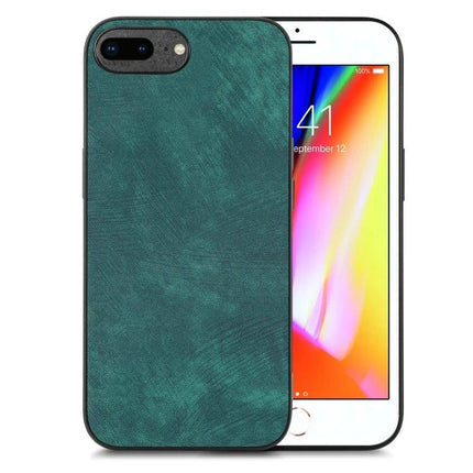 Vintage Leather Phone Case For Everyday Use in teal leather finish on slim protective phone case with TPU and PC layers