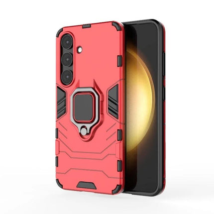 Samsung Protective Case With Snug Fit For Everyday Use - red rugged PC TPU case with ring kickstand and camera protection