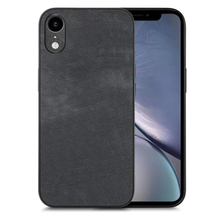 Classic Vintage Leather Phone Case For Everyday Protection And Easy Handling For Daily Convenience - slim black leather phone case with TPU/PC edges