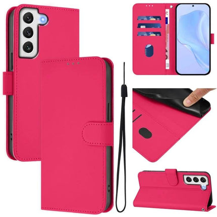 Leather Phone Case With Lanyard For Daily Essentials - pink PU leather wallet case with card slots, cash pocket, TPU phone holder and detachable lanyard