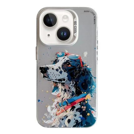 iPhone Case With Animal Pattern For Everyday Protection During Commutes And Daily Use - oil painting dog print clear TPU PC case