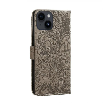 Leather iPhone Case for Everyday Protection - embossed PU leather folio with TPU frame, built-in stand and shock-absorbing corners for daily use