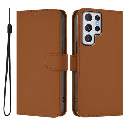 Leather Phone Case With Lanyard For Everyday Carry in brown leather wallet style with card slots, removable lanyard and camera cutout