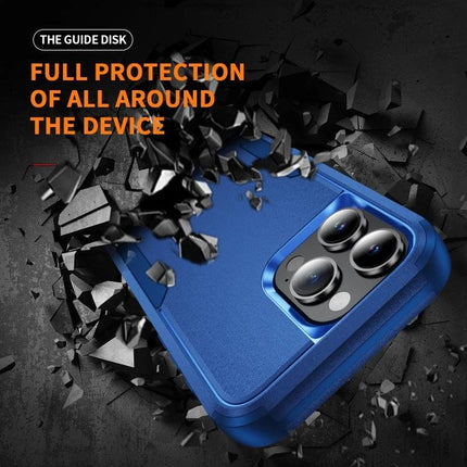 Durable Phone Case for Daily Commutes slim blue TPU+PC protective case shown covering phone camera, full all-around protection for commuters
