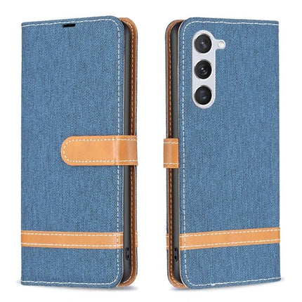 Leather Phone Case With Built-In Stand For Everyday Protection - blue denim PU leather wallet case with card slots, lanyard and TPU interior