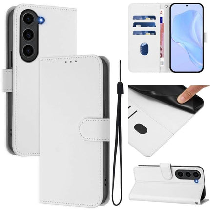 Samsung Leather Phone Case With Card Storage For Everyday Use - white PU leather wallet case with card slots, cash pocket and magnetic closure