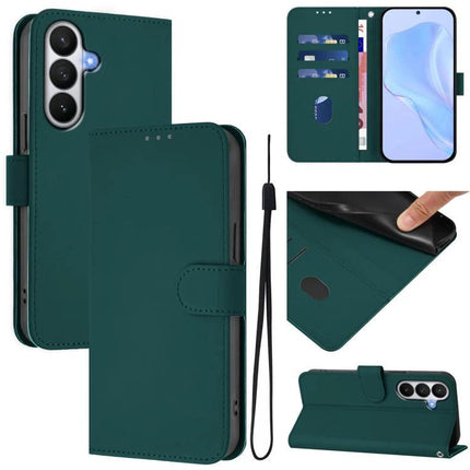 PU Leather Phone Case With Card Holder For Everyday Use - teal folio wallet case with card slots, cash pocket, wrist strap and full-coverage protection