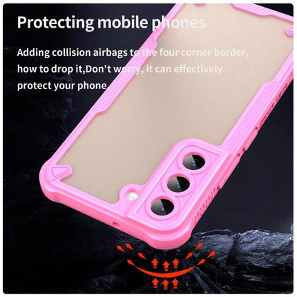 Armor Glaze Case for Smartphone: Everyday Protection - slim pink PC+TPU case with raised corners and triple camera cutout