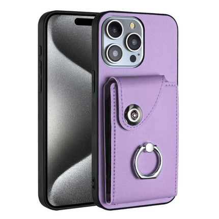 Organ Card Holder Case For iPhone 14 Pro Max 13 Pro Max 13 Pro SE 2022 2020 8 7 purple PU TPU card wallet ring holder phone case