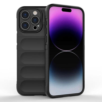 Essential Protective Case For iPhone Daily Use in black TPU with flannel lining, slim shock-resistant profile and precise cutouts