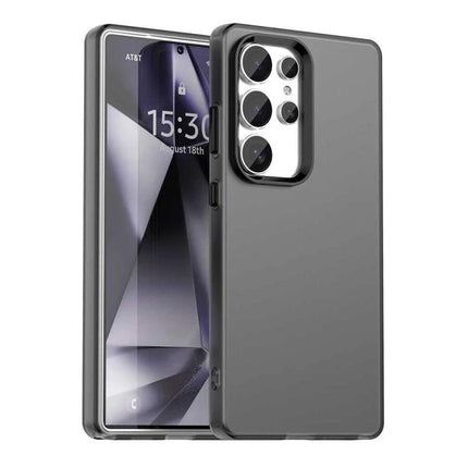 Essential Samsung Galaxy Phone Case for Everyday Protection slim gray TPU PC PET blend case showing camera cutout and full feature access