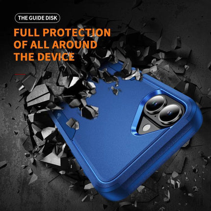Phone Case for Everyday Protection on Commutes, blue dual-material TPU PC commuter phone case showing full all-around protection