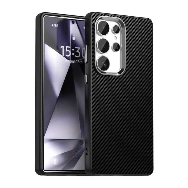 Samsung Phone Case For Everyday Protection Durable And Practical For Daily Use And Travel - black textured carbon fiber look Samsung protective case