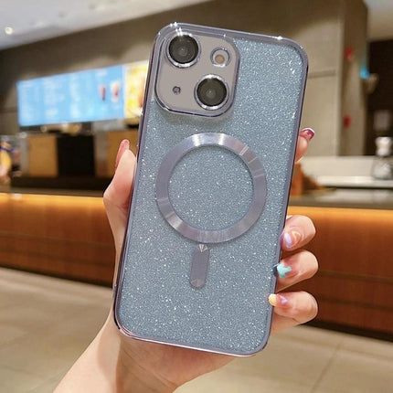 Slim Phone Case for Daily Life glitter TPU slim protective case with electroplated frame and magnetic ring for commuters and workouts