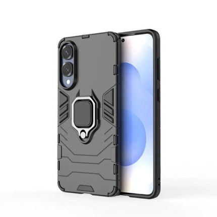 Samsung Protective Case With Snug Fit For Everyday Use rugged gray PC TPU case with ring kickstand and precise camera cutouts
