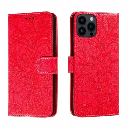 Leather Flip Case for iPhone Everyday Protection red embossed leather wallet case with stand and 360-degree shock-absorbing corners