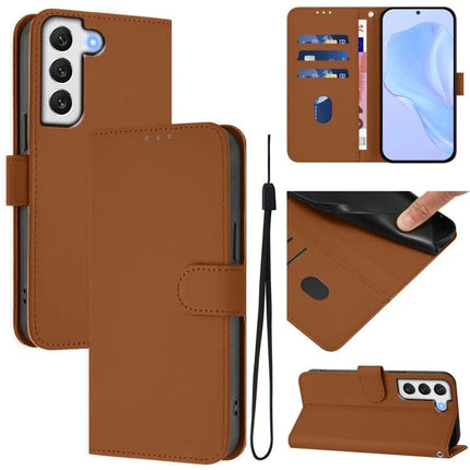 Leather Phone Case With Lanyard For Daily Essentials brown PU leather wallet case with card slots, cash pocket, TPU phone holder and detachable lanyard
