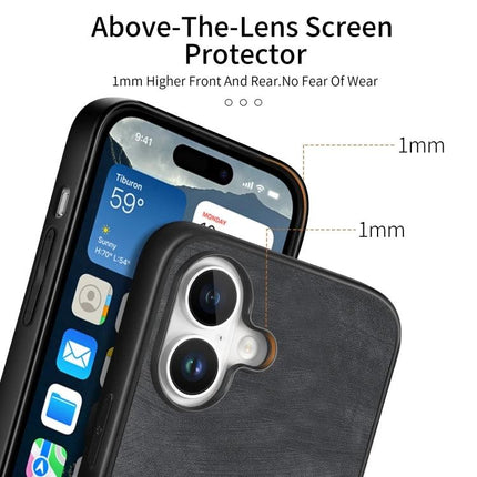 Vintage Leather Phone Case For Everyday Device Protection During Commutes And Daily Use - black leather TPU PC hybrid slim protective case
