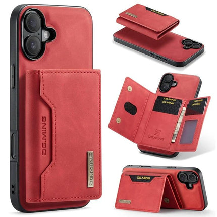 DG.MING Leather Phone Case With Card Holder For Everyday Commuting And On The Go Practical Everyday Essential - red leather wallet case with card slots and stand