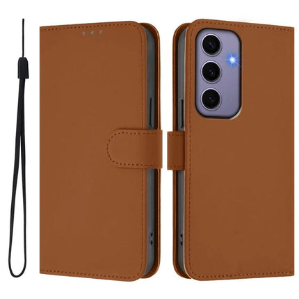 Leather Phone Case With Lanyard For Daily Carry And Easy Viewing On The Go For Commute - brown PU leather wallet case with wrist lanyard, card slots