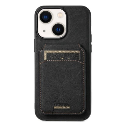 Suteni H16 Leather Detachable Wallet Back Case For IPhone 13 Pro And 12 Pro slim black litchi texture leather detachable wallet phone case with card slot