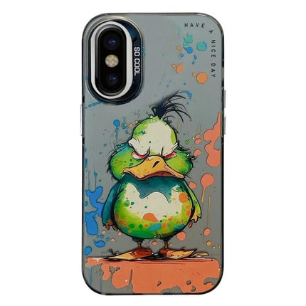 iPhone Case Animal Print for Everyday Protection with colorful cartoon duck design, slim TPU shell and PC back for commute-ready protection
