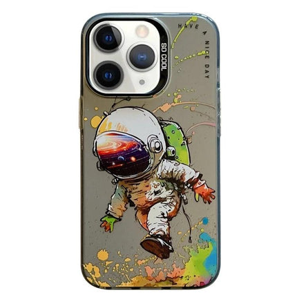 Animal Pattern Phone Case for Everyday Protection featuring vibrant oil-painting astronaut animal design on TPU and PC durable shell