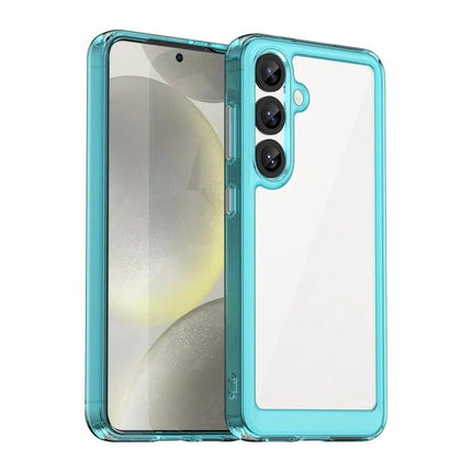 Colorful Samsung Galaxy Case For Everyday Protection turquoise clear TPU acrylic hybrid case with raised camera protection and easy snap-on design