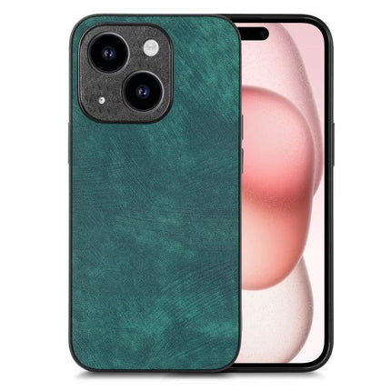 Vintage Leather Phone Case for Everyday Protection in teal leather blend with raised edges, slim TPU and PC hybrid for daily bumps and pocket ease