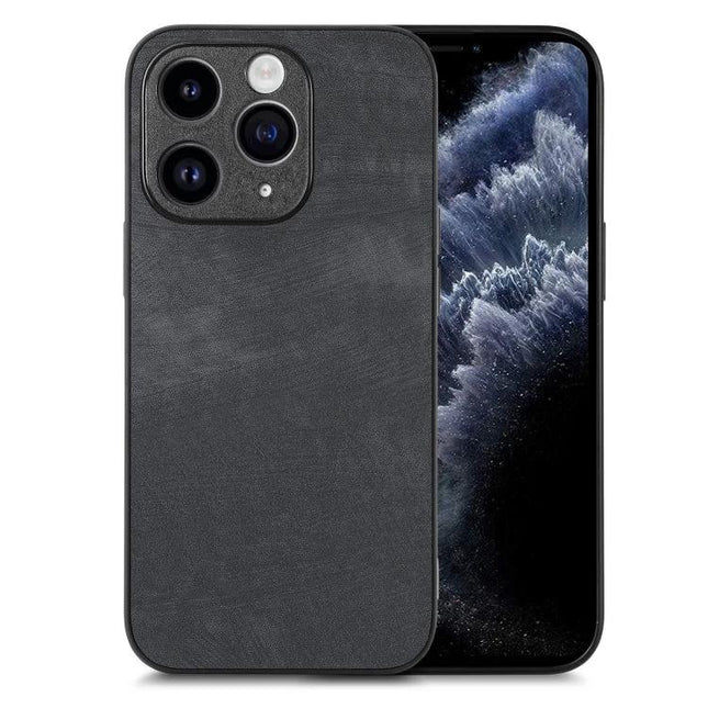 Classic Vintage Leather Phone Case For Everyday Protection And Easy Handling For Daily Convenience - slim black leather phone case with camera cutout
