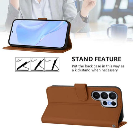 Essential Leather Phone Case With Card Slots For Daily Use brown PU leather wallet case with kickstand showing phone viewing angles