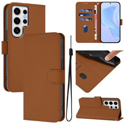 Leather Phone Case For Everyday Carry Essentials Simple Protective Case For Daily Errands On The Go - brown PU leather wallet case with card slots, stand, strap