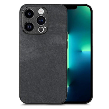 Vintage Leather Phone Case For Everyday Protection And Style With A Timeless Look And Quality Craft - slim black leather TPU PC blend phone case