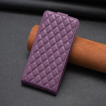 Practical Flip Case for Everyday Smartphone Protection With Durable PU and TPU Build - purple quilted wallet case with stand and card slots