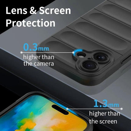 Essential Protective Case For iPhone Daily Use showing 0.3mm camera and 1.3mm screen raised lens & screen protection