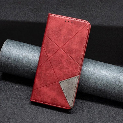 Leather Phone Case for Daily Use and Card Storage - red PU leather folio with card slots and TPU protection