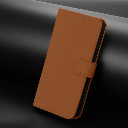 PU Leather Phone Case With Card Holder For Everyday Use in brown folio style with card slots and magnetic clasp, full-coverage protection under soft studio lighting