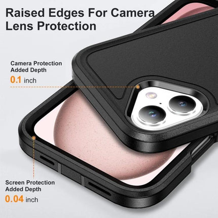 Waterproof Phone Case For Daily On-The-Go Protection showing raised edges for camera and screen protection, 3-layer durable PC-rubber-PC construction