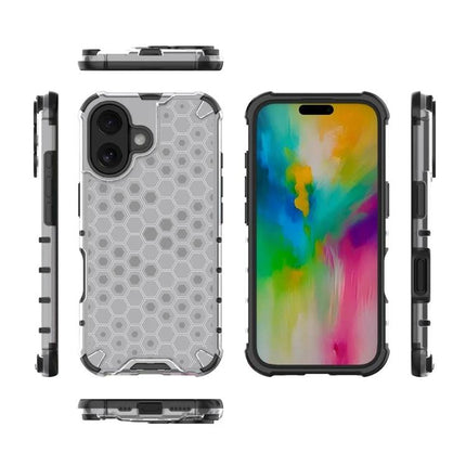 iPhone Case For Everyday Protection During Daily Commutes, Work, And Errands For Easy Handling - clear honeycomb TPU+PC rugged slim cover