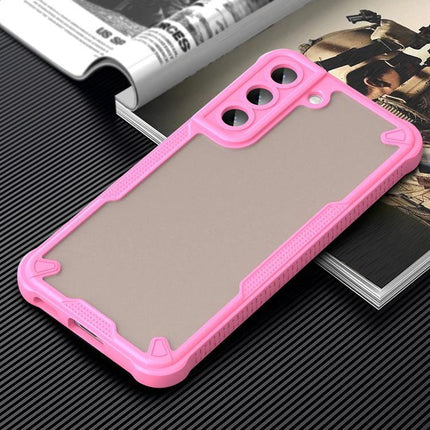 Armor Glaze Case for Smartphone: Everyday Protection - slim pink protective PC+TPU phone case with raised edges and cutouts for triple camera