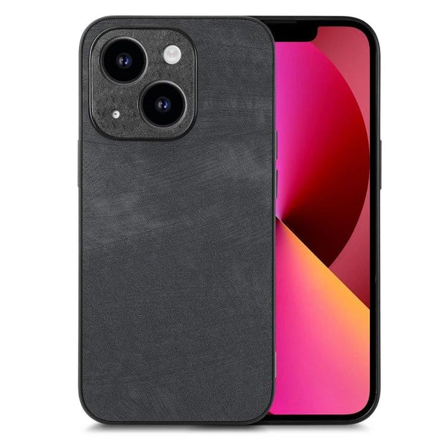 Leather Phone Case For Everyday iPhone Protection And Handling During Commutes And Daily Activities - slim black leather TPU PC iPhone cover with raised edges