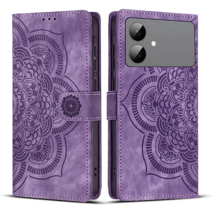 Everyday Leather Phone Case With Card Slots purple mandala folio wallet with two card slots and cash pocket