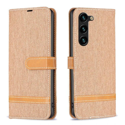 Leather Phone Case With Built-In Stand For Everyday Protection in tan PU leather wallet case with card slots and lanyard