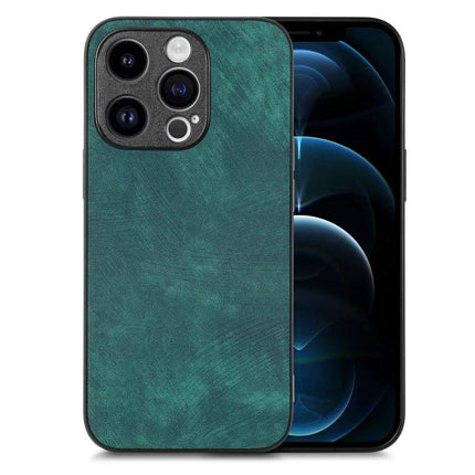 Leather Phone Case For Everyday iPhone Protection And Handling During Commutes And Daily Activities - teal leather slim protective iPhone case with raised edges