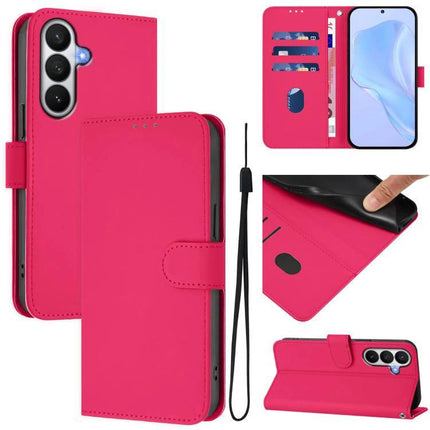 PU Leather Phone Case With Card Holder For Everyday Use - pink wallet folio with card slots, cash pocket, wrist strap, kickstand, full-coverage protection