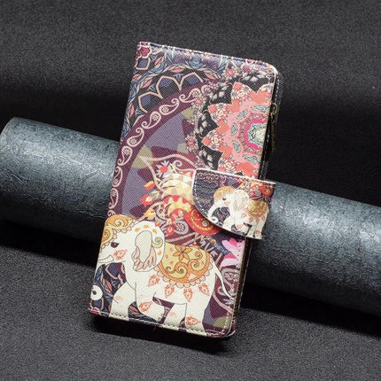 Galaxy Phone Case Card Access For Everyday Use That Keeps Your Phone Safe On The Go - patterned wallet case with elephant design and built-in stand for Samsung S25