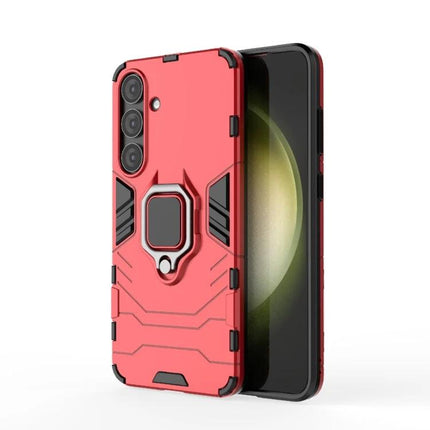 Samsung Protective Case With Snug Fit For Everyday Use - red rugged PC+TPU phone case with ring kickstand and camera protection