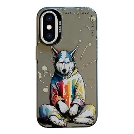 Animal Pattern Phone Case For Everyday Use — slim TPU frame with PC back, colorful husky design protecting camera and controls
