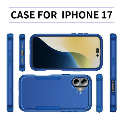Phone Case for Everyday Protection on Commutes slim blue dual-material TPU PC iPhone 17 case protective everyday commuter design