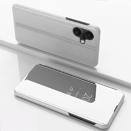 Leather Flip Case for iPhone Everyday Protection for Easy Viewing On Go Daily Use - genuine leather folding stand case showing phone in landscape view